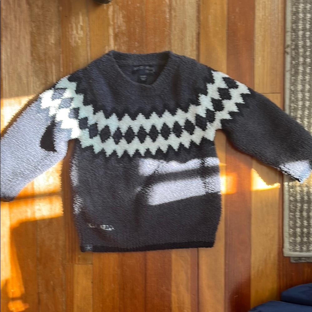 Barefoot Dreams Kids Navy and White Sweater